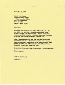 Letter from Mark H. McCormack to J. Paul Thayer