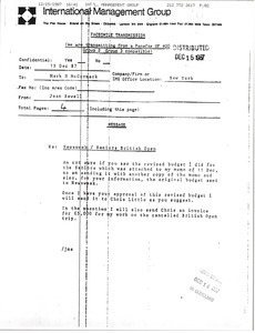 Fax from Jean Sewell to Mark H. McCormack