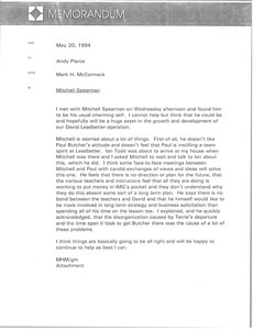 Memorandum from Mark H. McCormack to Andy Pierce