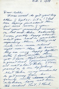 Letter from Ken Stevens to Caleb Foote