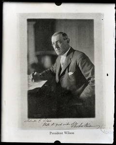 Woodrow Wilson: portrait autographed to Melville E. Stone