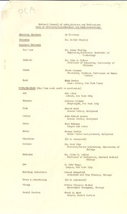 National Council of Arts, Sciences and Professions list of officers, vice-chairmen and members-at-large