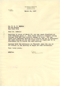 Letter from R. P. Sims to W. E. B. Du Bois