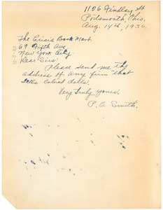 Letter from P. C. Smith to The Crisis