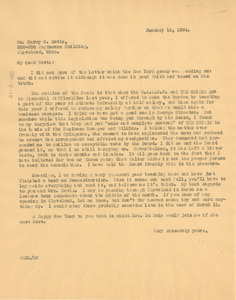 Letter from W. E. B. Du Bois to Harry E. Davis