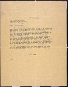 Letter to Naismith from Draper (April 2, 1935)