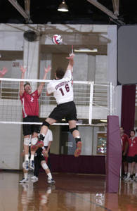 Brandon Mueller sabout to spike the ball