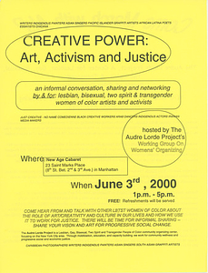 Leaflet About Pride and Creative Power Events, 2000