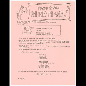 Flier for rescheduled Area #13 meeting on February 11, 1964