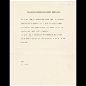 Telephone script for Mrs. Minor and Mr. Webster to inform people of city council public hearing being televised on July 25, 1962