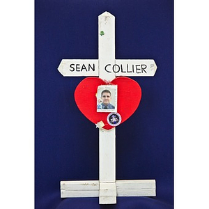 Copley Square Memorial cross for Sean Collier