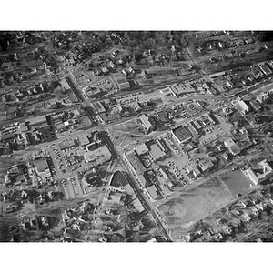 Center Town Hall and the area, Needham, MA