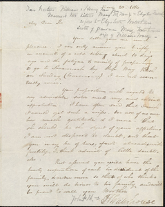 Letter from John Fothergill Waterhouse to Henry Ware