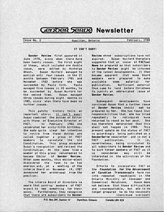 GenderServe Newsletter Issue No. 2 (Winter 1988)