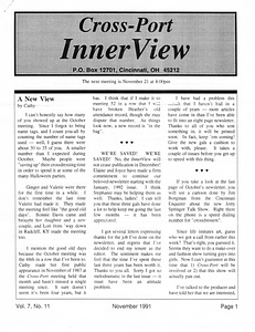 Cross-Port InnerView, Vol. 7 No. 11 (November, 1991)