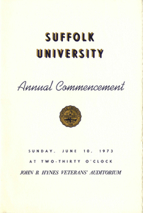 1973 Suffolk University Annual Commencement Program