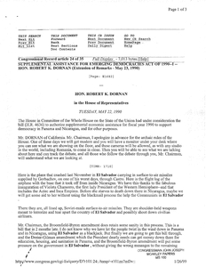 Congressional Records article, "Supplemental Assistance for Emerging Democracies Act of 1990-Hon. Robert K. Dornan," 23 May 1990