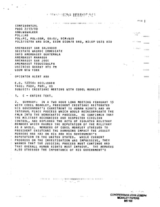 Confidential telegram regarding meeting between El Salvador President Cristiani and John Joseph Moakley, 13 February 1990