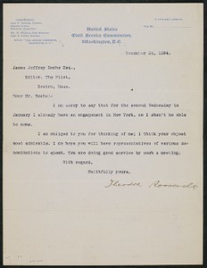 Letter, December 24, 1894, Theodore Roosevelt to James Jeffrey Roche