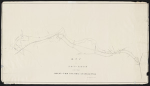 Map and profile of railroad line from Mount Tom station to Easthampton.