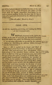 1809 Chap. 0108. An Act For Regulating, Governing, And Training The Militia Of This Commonwealth.