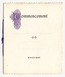 Amherst College Commencement program, 1894 June 27