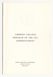 Amherst College Commencement program, 1961 June 11