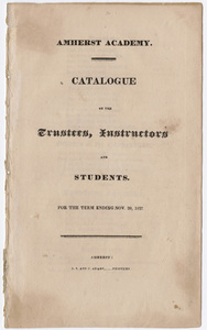 Amherst Academy catalog, 1827 fall term