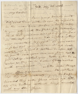 Benjamin Silliman letter to Edward Hitchcock, 1826 May 22