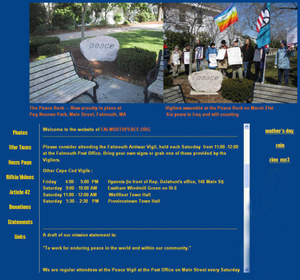 2009 homepage of FalmouthPeace.org