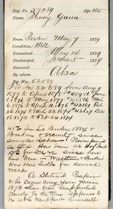 Tewksbury Almshouse Intake Record: Gunn, Barney