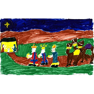 A drawing by LatoyCorrea, for the Three Kings' Day drawing competition. Latoywas the female winner.