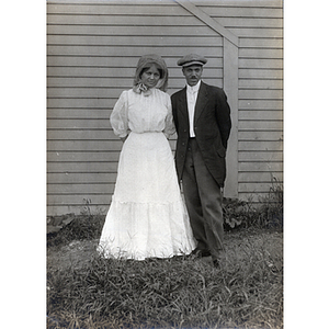 Couples photograph, man and woman with kerchief atop her head