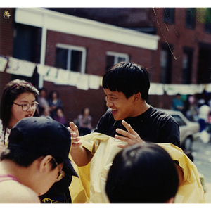 Competitive eating contestant at Recreation Day fair