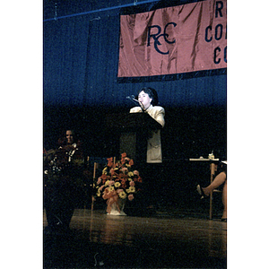 Speaker at Roxbury Community College's commencement ceremony