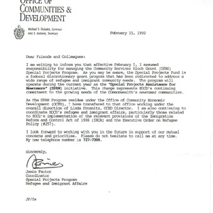 Letter from the Massachusetts Executive Office of Communities and Development