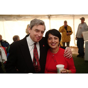 President Freeland poses with his wife, Maria, before the Homecoming game