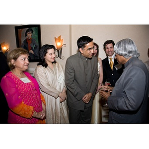 Dr. A. P. J. Abdul Kalam speaking with guests at a small reception