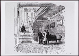 Interior view of Hancock House, entry staircase, Beacon St., Boston, Mass., 1859