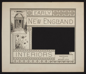 Early New England Interiors. Printed cover illustration.