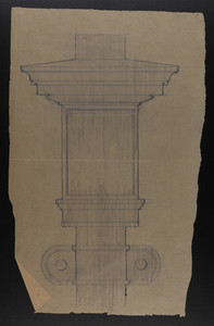 Unfinished drawing of copper conductor heads, residence for Mrs. Talbot C. Chase, Brookline, Mass., undated