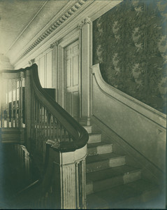 Detail of stair in paneled hall, Gardner House, Portsmouth