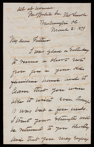 Thomas Lincoln Casey to General Silas Casey, March 31, 1879