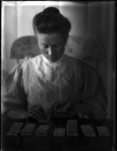 Woman playing cards