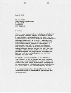 Letter from Mark H. McCormack to Ian Wells