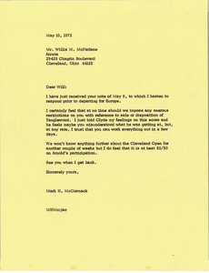 Letter from Mark H. McCormack to Willis McFarlane