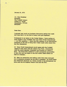 Letter from Mark H. McCormack to Alan Hardaker