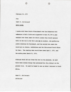 Memorandum from Mark H. McCormack concerning Sally Little