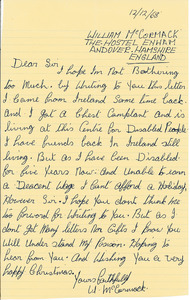 Letter from William McCormack to Mark H. McCormack