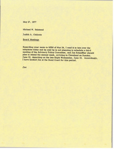 Memorandum from Judy A. Chilcote to Michael Halstead